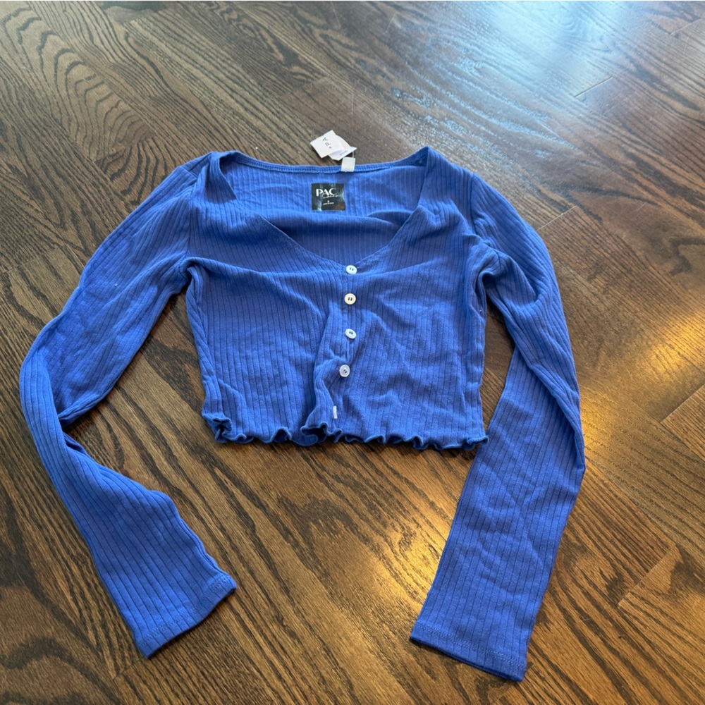 PacSun Blue Ribbed Crop Top